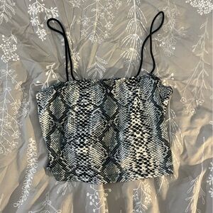 SHEIN Black and White Snake Print Cami Top